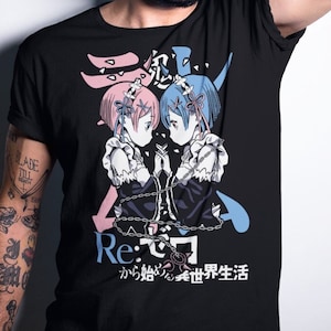 Re:Zero Shirt, Re Zero T-shirt, Emilia, Ram, Subaru, Japanese, Manga, Anime Tee, Waifu, Kawaii, Streetwear, Unisex