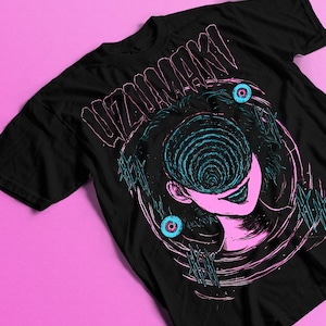 Unisex Horror Manga Creepy Girl T-Shirt, Dark Anime Gothic T-Shirt, Manga Gothic T-Shirt Inactive Ju
