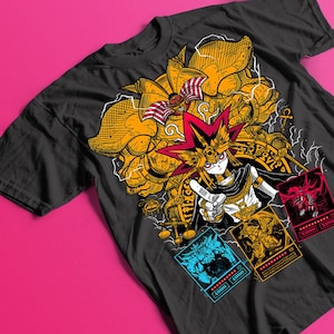 Camiseta Unissex Anime Duel King Camiseta Preta Unissex