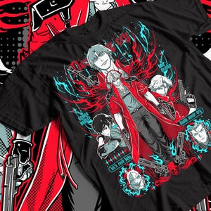DMC Dante Shooting Premium Unisex Tee, Devil May Cry DMC3 T-shirt, Gamer Gift, Video Game Apparel, Graphic Tee