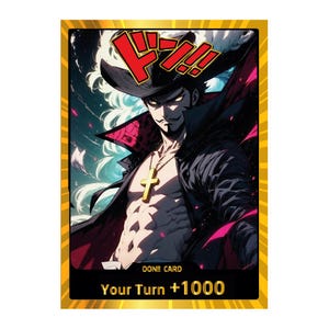 Set of 10 Don Cards – Mihawk – Custom One Piece Proxy – Holo Foil – Série 2
