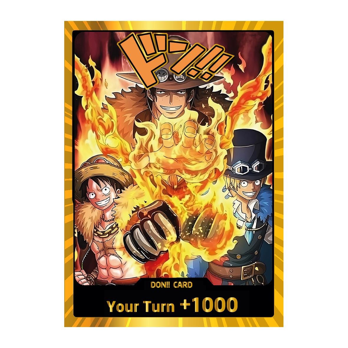 Set of 10 Donation!! Cards – Ace Luffy Sabo – Custom One Piece Proxy – Holo Foil – Series 2