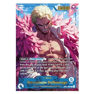 Donquixote Doflamingo Op01 – Anführerkarte – Custom One Piece Proxy – Goldfolie – Serie 2