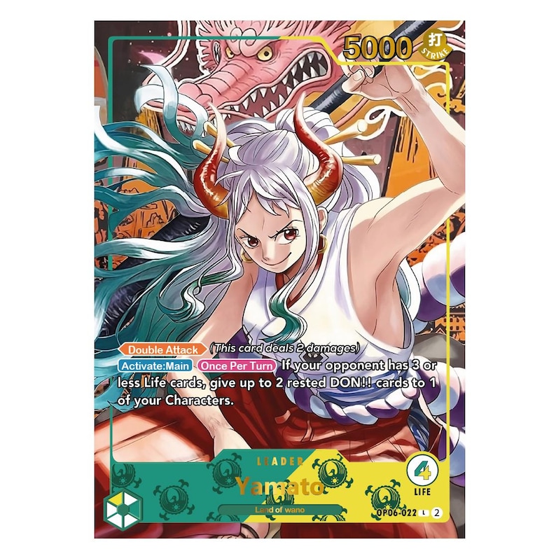 Yamato – Carta de Líder – Proxy Personalizado de One Piece – Folha de Ouro – Série 2 imagem 1