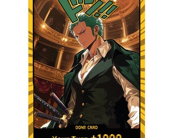 Set of 10 Don Cards – Roronoa Zoro – Custom One Piece Proxy – Holo Foil – Majestic Design Series 3