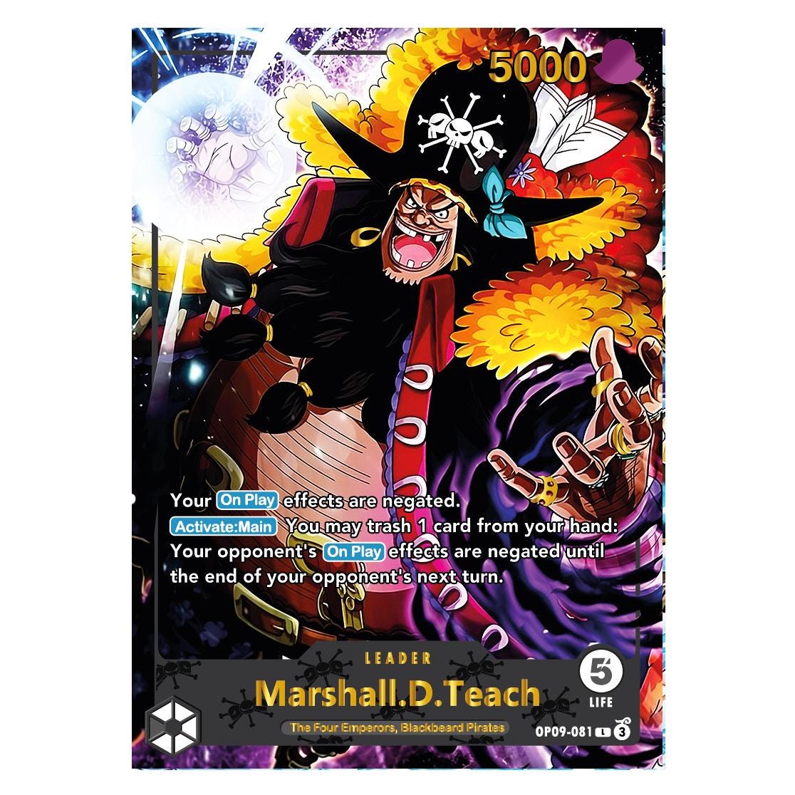 引退高額カードまとめ(ザーディクリカb3a1、ホーリーエンドb3) Marshal D Teach – Leader Card – Custom One Piece Proxy – Gold Foil