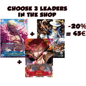 Set of 3 Leaders of your choice – Custom One Piece Proxy – Gold Foil – Série 2