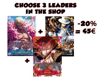 Set of 3 Leaders of your choice – Custom One Piece Proxy – Gold Foil – Series 2