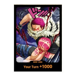 Set of 10 Custom Don!! Cards –  Charlotte Katakuri – Collector Series 1 – Black Border + Gold Foil text & Holographic – Inspired Fan Art TCG