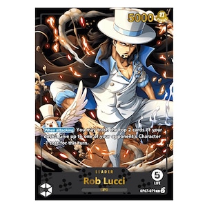 Lucci Op07 – Leader Card – Custom One Piece Proxy – Gold Foil – Série 2