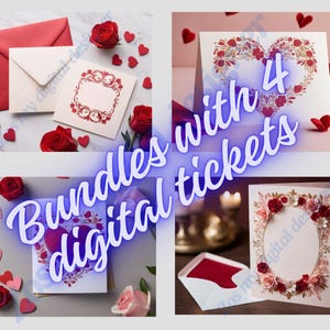 Biglietti elegante in alta definizione, 4 file in PDF Stampabile Digital Card Bundle - instant download