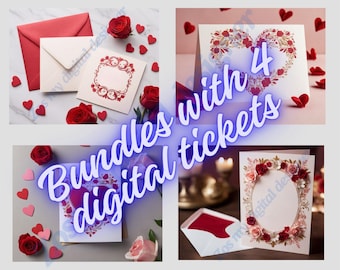 Cards,Elegant high-definition , 4 printable PDF files –  Digital Card Bundle - instant download