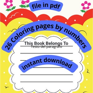 26 Coloring Pages by Numbers – PDF to Download - Instant Download