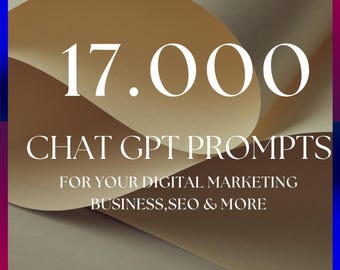 17.000 ChatGPT-prompts in Excel – Ideeën voor AI-inhoud | Bewerkbare sjabloon | Digitale download voor zakelijke en sociale media