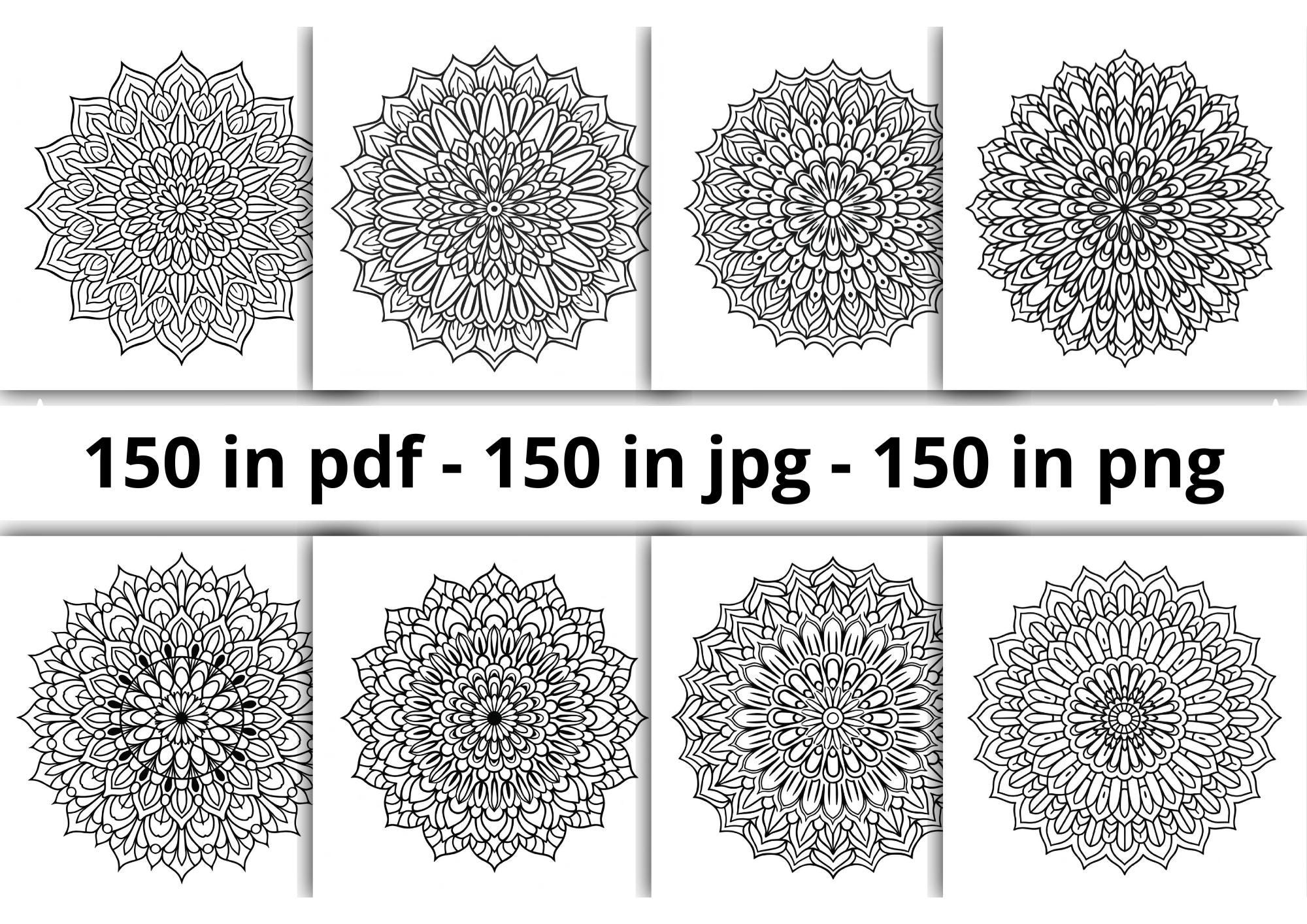Digital Mandala Coloring Book - Instant Download With 300 Intricate ...