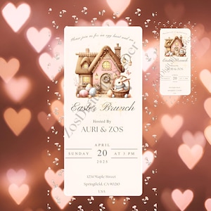 Easter Brunch Invitation | Digital Animated & Customizable Invite for a Festive Celebration | Canva Editable | Perfect for Family Gatherings
