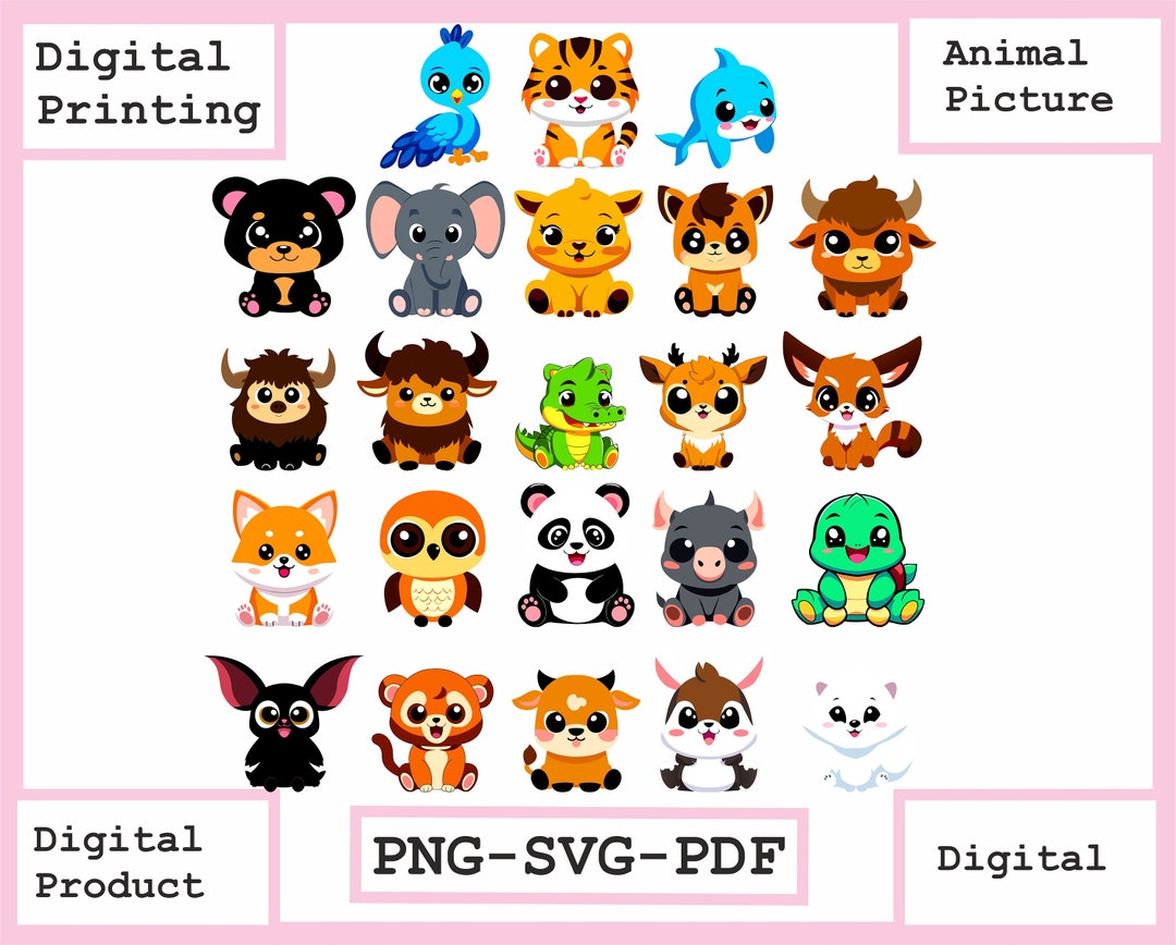 Animal Png Svg Pdf Bundle ASIA Animal Png Svg Baby Animals Png Svg ...
