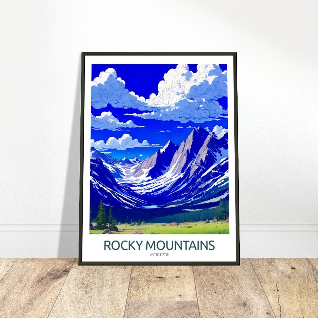 Rocky Mountains Travel Print United States Wall Art Rocky Mountains
