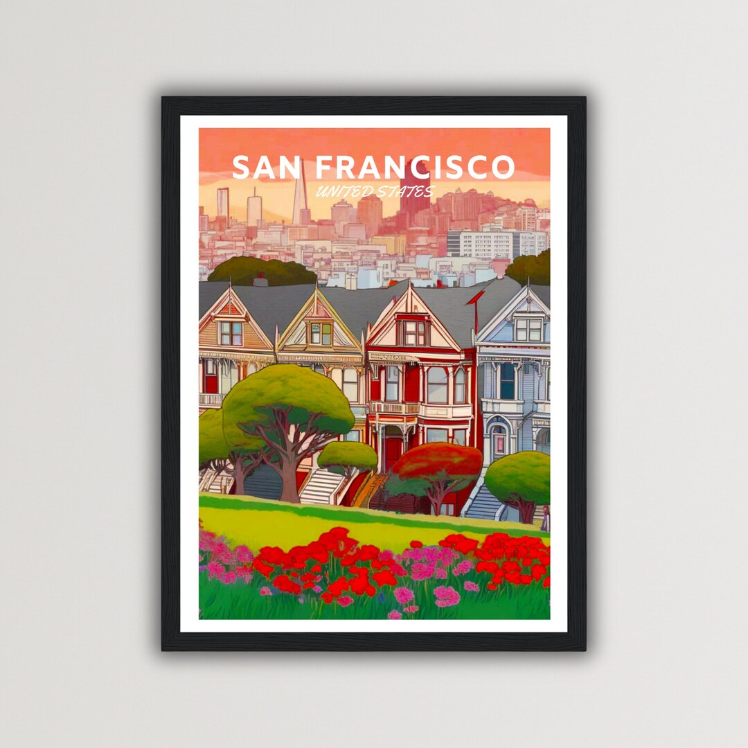 San Francisco Travel Print Wall Art San Francisco Wall Hanging Home Décor USA Art Lover Gift San
