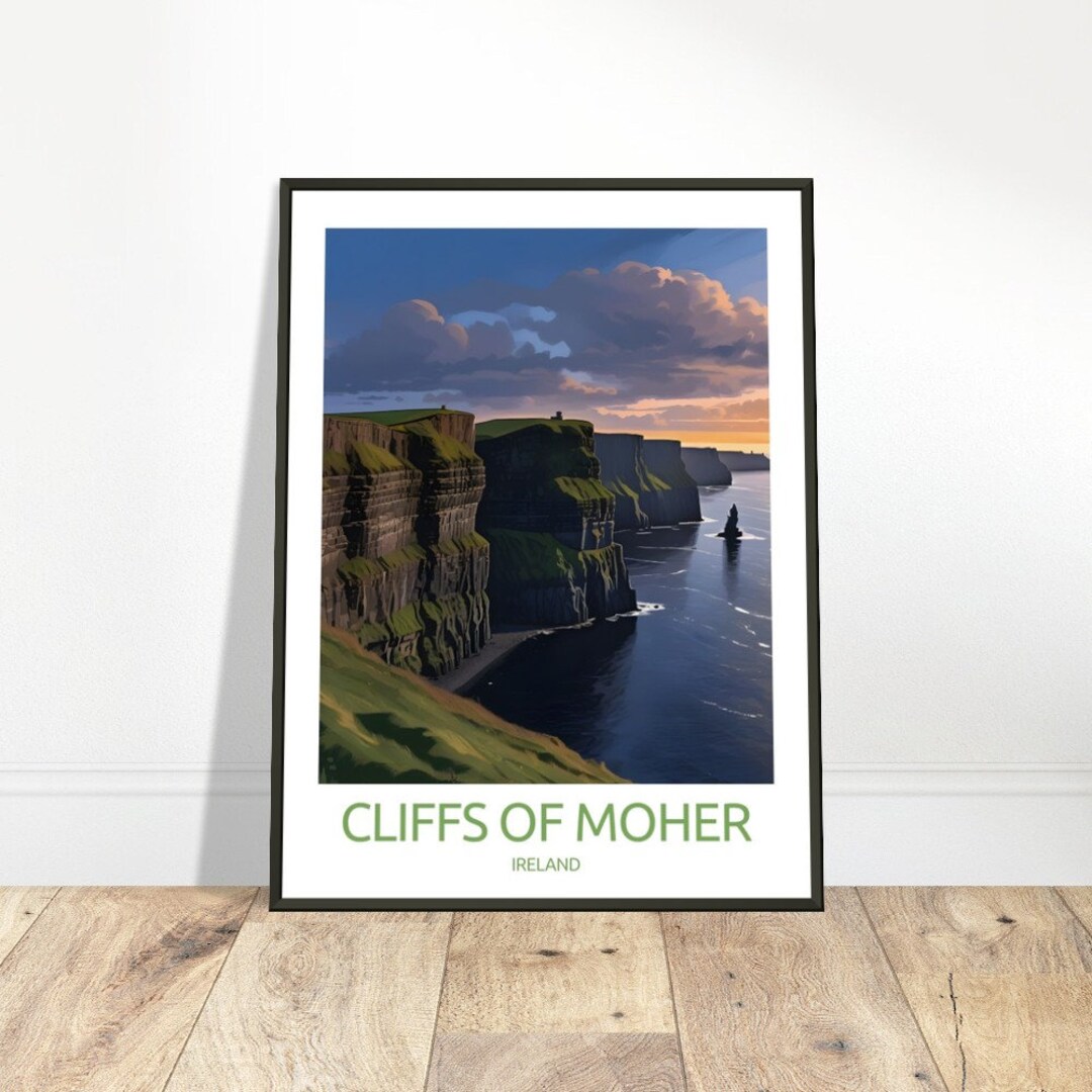 Cliffs of Moher Travel Print Ireland Poster Art Print Travel Poster