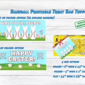 Baseball Leckerli Beutel Topper / Ostern Peeps / Baseball Leckerli Beutel / Baseball Leckerli Beutel / Ostern Leckerli Beutel / Ostern Leckerli Beutel