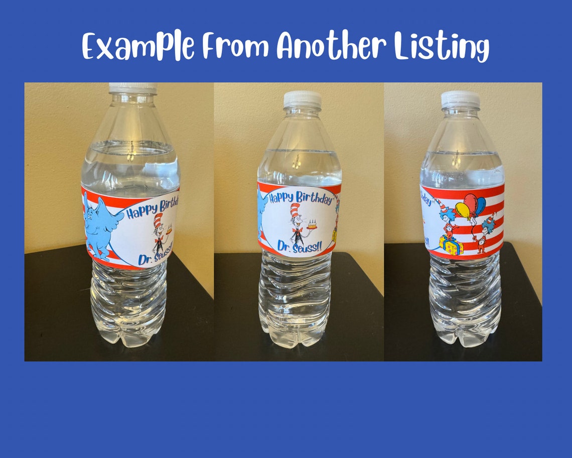 Printable Dr Seuss Week Water Bottle Label/ Read Across America Week ...