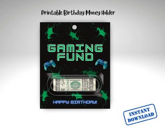 Birthday Money Card/ Gaming Funds Money Card/ birthday money holder/ birthday gift/ video game gift/ printable money card holder