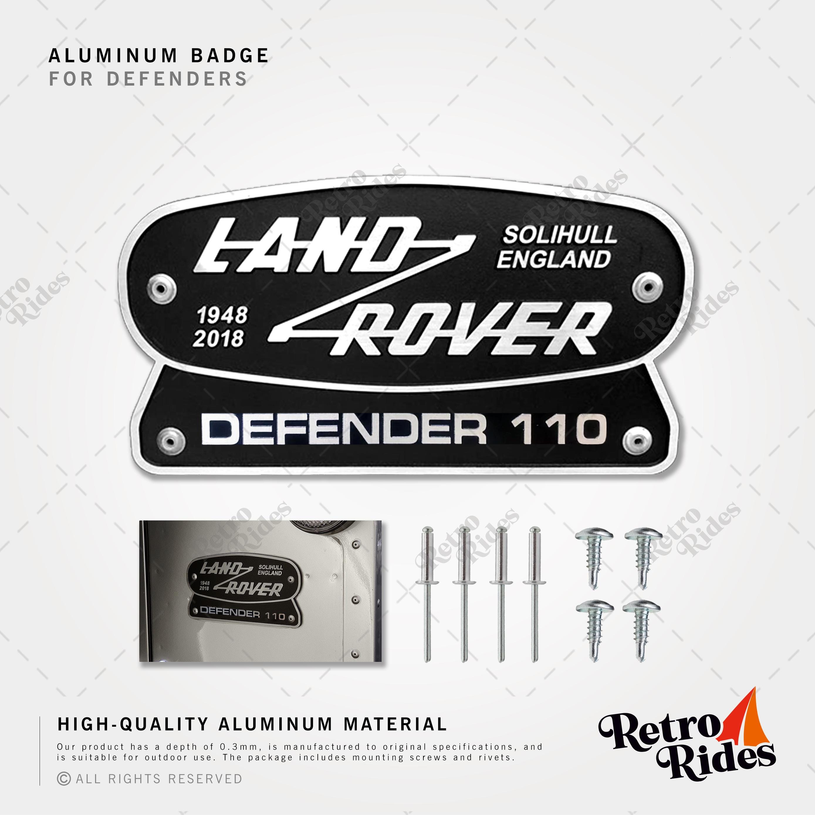 LR Defender 110 | Aluminum Tail Badge Emblem & Fixings - Etsy