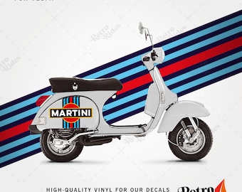 Martini Vinyl Decal & Stripe Kit for Vespa