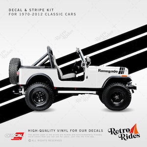 Cj / Yj / Tj Hood Vinyl Decals Kit (Silver/Black/White/Gold)