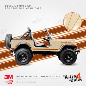 Cj5 – Cj7 Vinyl Hood Decals & Stripes Kit (1980-1984)