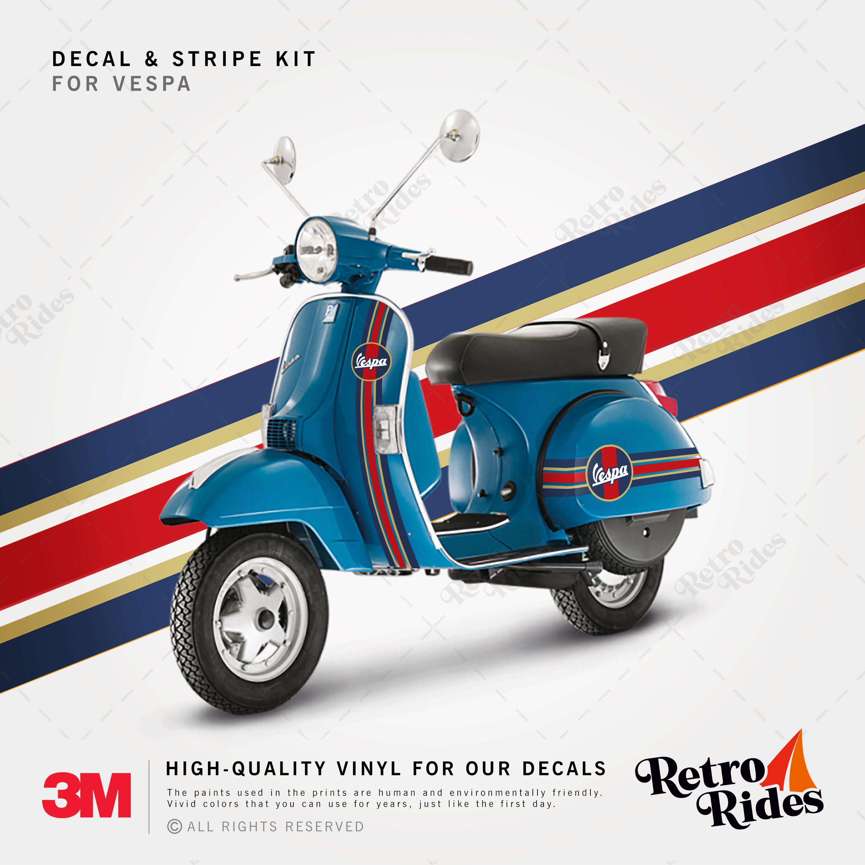 Style Rétro Who Stickers Véspa Lambretta PrintWhizz - Lot De 2 Autocollants 10cm Mod The Who Sticker Rond 10cm