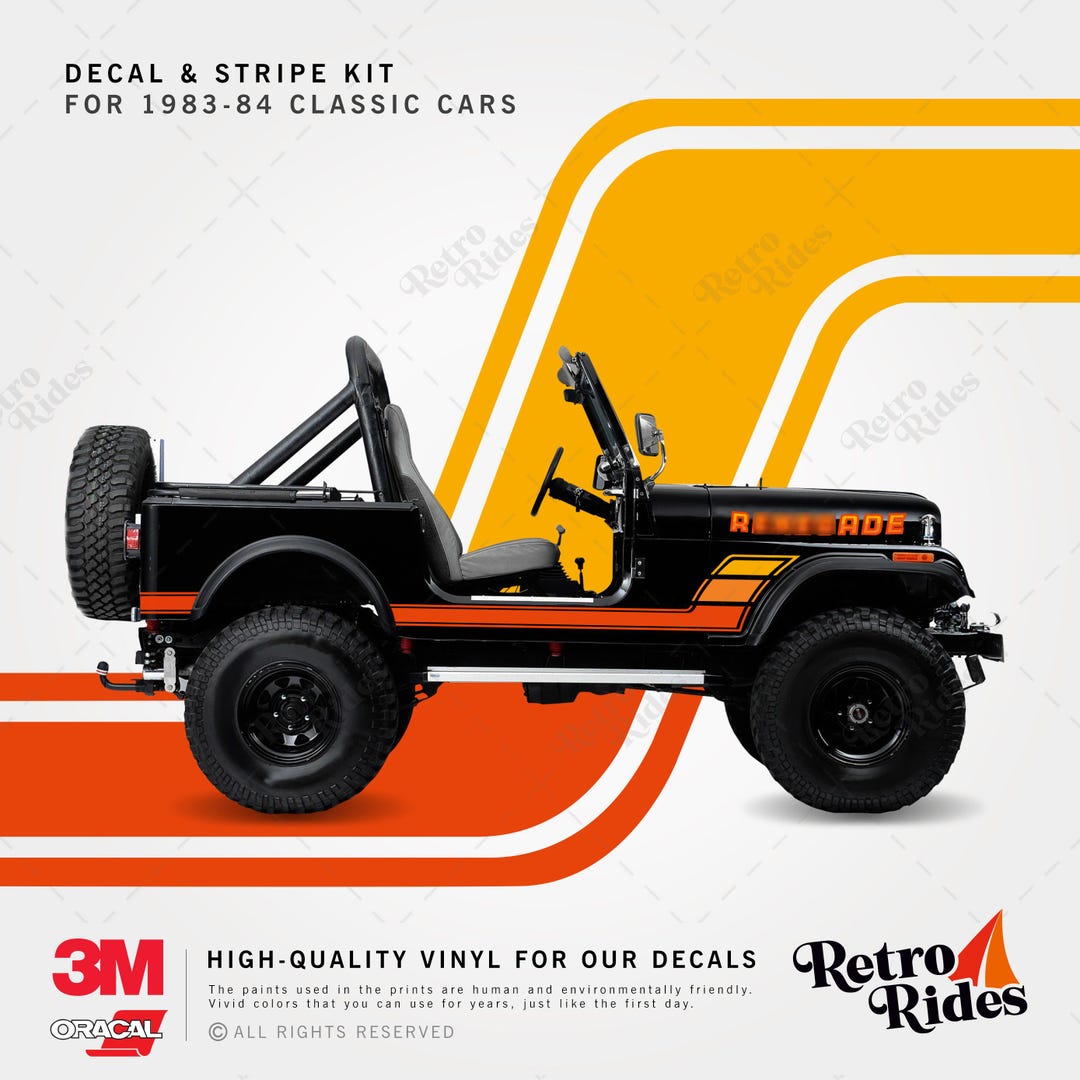 Cj5 - Cj7 – Cj8 Decals & Stripes Sticker Kit (1983-1984) - Etsy