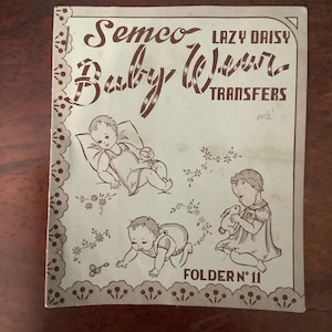 vintage iron on embroidery transfers for Babt