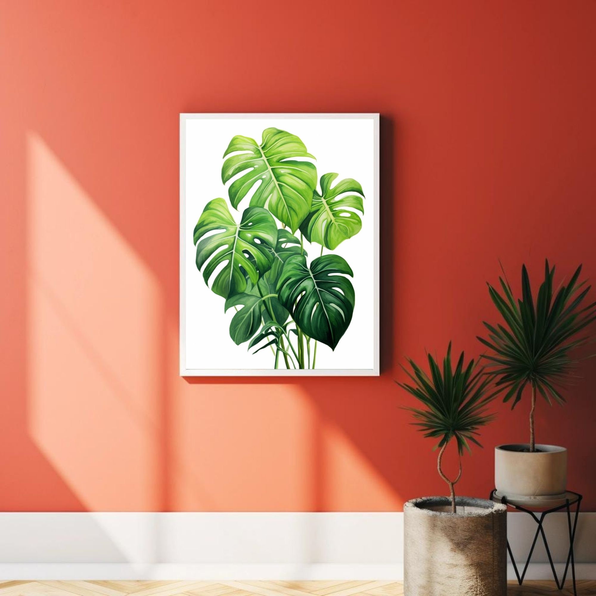 Monstera Leaf Print 2 Piece Wall Decor Botanical Wall Art Tropical monstera-leaf-print-2-piece-wall-decor-botanical-wall-art-tropical