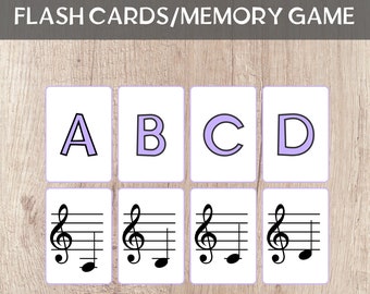 Tarjetas didácticas de música imprimibles, clave de sol y clave de fa (patrón en PDF)