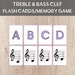 Printable Music Flash Cards, Music Note Game, Treble Clef, Bass Clef ...