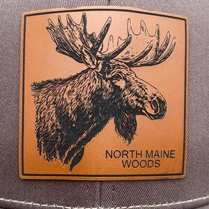 moose laser engraved patch Richardson trucker hat gift for moose hunter hat custom patch hat for moose hunter personalized hat