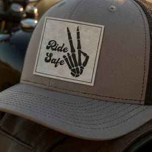 ride safe hats for motorcyclist gift for motorcycle safety two finger ride safe hat gift for Dad gift hat for Harley rider couples gift