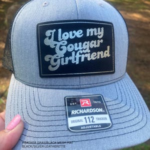 Cougar Girlfriend Trucker Hat – Funny Patch Hat for Boyfriend, Sarcastic Couples Gift, funny Cougar Girlfriend Hat, boyfriend gift
