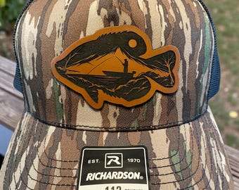 Crappie fisherman trucker hat gift for crappie fishermen Richardson patch hat gift for husband fishing hat for Dad