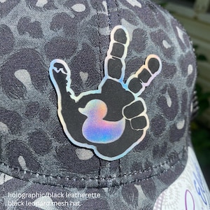Casquette Duck Wave en similicuir avec écusson • Casquette canard avec symbole de paix • Casquette trucker Off-Road Wave • Casquette snapback avec écusson gravé au laser