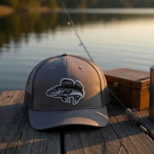 Walleye fishing patch hat gift for Father&#39;s Day gift for fishermen Walleye custom hat gift for Men birthday gift fishing hat Richardson hat
