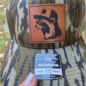 racoon feral mullet cigarette patch hat Men's gift Richardson trending hat for Father's Day gift feral racoon sarcastic hat gift
