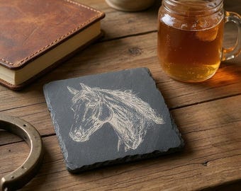 horse engraved slate coasters engraved horse gift for Mom horse rider gift for horse owner engraved slate coasters gift horse owner