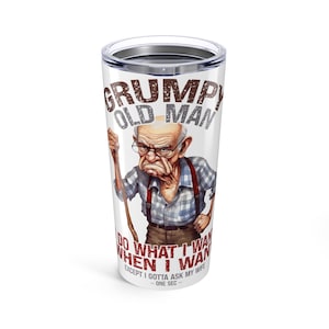 Grumpy Old Man-illustration Tumbler 20oz
