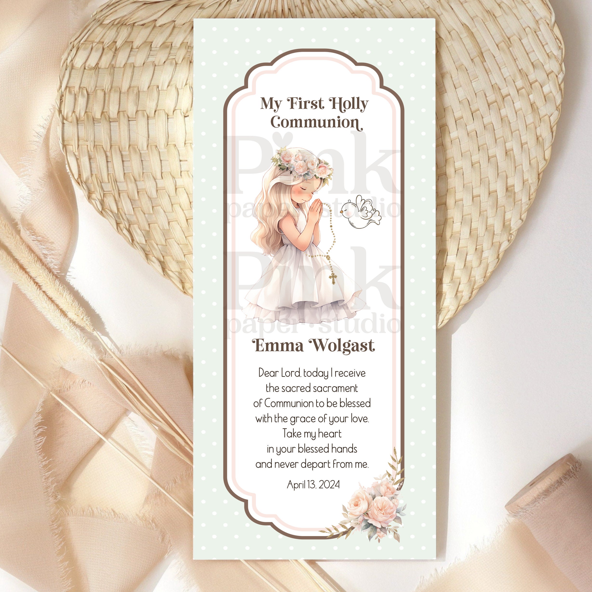 Free First Communion Bookmarks Printable