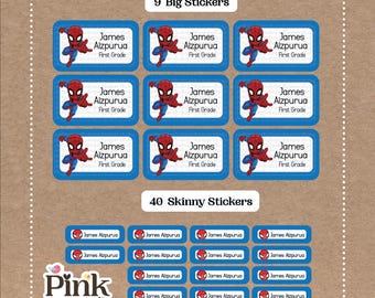Super Hero Name Stickers: School Supply Set - 49 Count