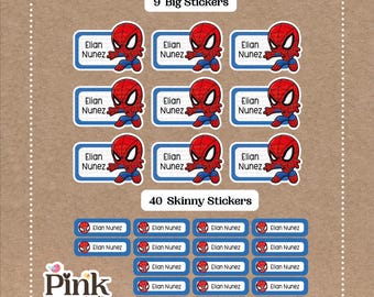 Super Hero Name Stickers • School Labels • Set of 49 Stickers