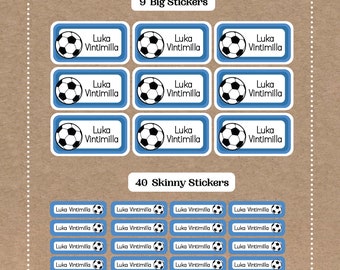 Soccer Stickers: School Name Decals - 49 Piece Set